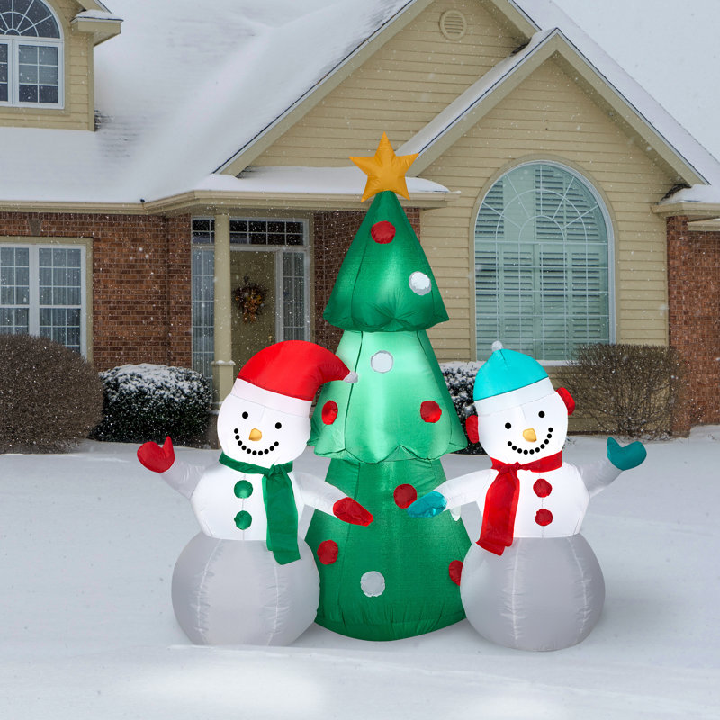 The Holiday Aisle® Snowman Pair with Tree Inflatable & Reviews Wayfair